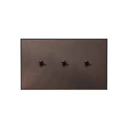Heritage Bronze 3 Gang 20A Intermediate Toggle Switch with Bronze Toggle - The Palaces Collection