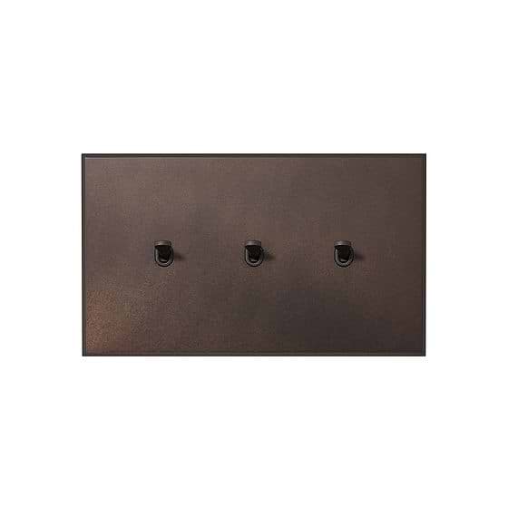 Heritage Bronze 3 Gang 20A 2 Way Toggle Switch with Bronze Toggle - The Palaces Collection