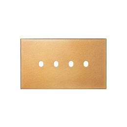 Natural Brass 4 Gang TM Rectangular Module Grid Switch Plate - The Palaces Collection