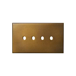 Aged Brass 4 Gang TM Module Grid Switch Plate - The Palaces Collection