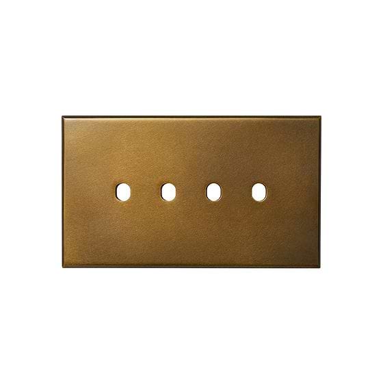Aged Brass 4 Gang TM Module Grid Switch Plate - The Palaces Collection
