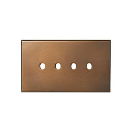 Aged Brass 4 Gang TM Rectangular Module Grid Switch Plate - The Palaces Collection