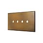 Aged Brass 4 Gang TM Module Grid Switch Plate - The Palaces Collection