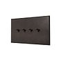 Heritage Bronze 4 Gang 20A 2 Way Toggle Switch with Bronze Toggle - The Palaces Collection
