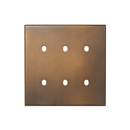 Aged Brass 6 Gang TM Module Grid Switch Plate - The Palaces Collection