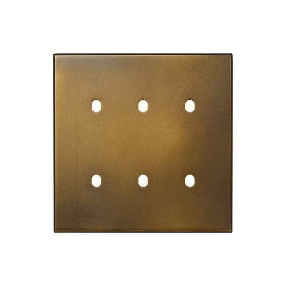 Aged Brass 6 Gang TM Module Grid Switch Plate - The Palaces Collection