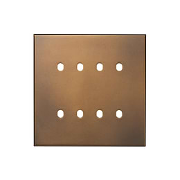 Aged Brass 8 Gang TM Module Grid Switch Plate - The Palaces Collection