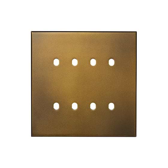 Aged Brass 8 Gang TM Module Grid Switch Plate - The Palaces Collection