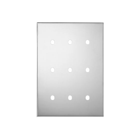 Nickel 9 Gang TM Module Grid Switch Plate - The Palaces Collection