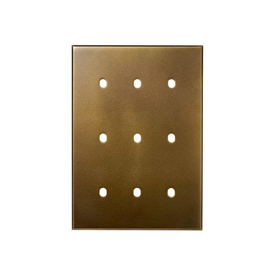 Aged Brass 9 Gang TM Module Grid Switch Plate - The Palaces Collection