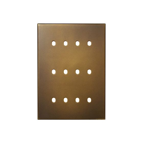 Aged Brass 12 Gang TM Module Grid Switch Plate - The Palaces Collection