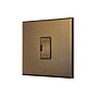 Aged Brass 13A Double Pole Unswitched Fused Spur with Black Insert  - The Palaces Collection
