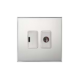 Nickel 13A Double Pole Unswitched Fused Spur Flex Outlet with White Insert  - The Palaces Collection