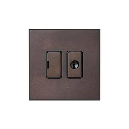 Heritage Bronze 13A Double Pole Unswitched Fused Spur Flex Outlet with Black Insert  - The Palaces Collection