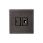 Heritage Bronze 13A Double Pole Unswitched Fused Spur Flex Outlet with Black Insert  - The Palaces Collection