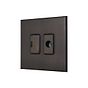 Heritage Bronze 13A Double Pole Unswitched Fused Spur Flex Outlet with Black Insert  - The Palaces Collection