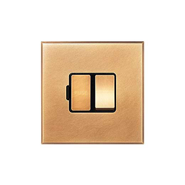 Natural Brass 13A Double Pole Switched Fused Spur with Black Insert  - The Palaces Collection