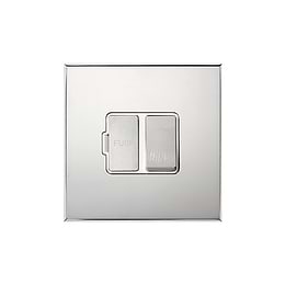 Nickel 13A Double Pole Switched Fused Spur with White Insert  - The Palaces Collection
