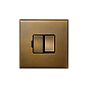 Aged Brass 13A Double Pole Switched Fused Spur with Black Insert  - The Palaces Collection