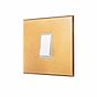 Natural Brass 1 Gang 45A Double Pole Switch - Single with White Insert - The Palaces Collection