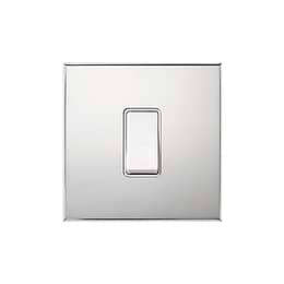 Nickel 1 Gang 45A Double Pole Switch - Single with White Insert  - The Palaces Collection