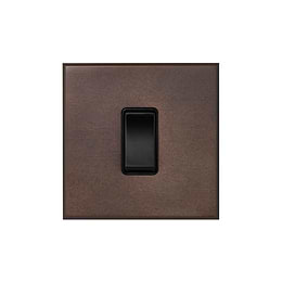 Heritage Bronze 1 Gang 45A Double Pole Switch - Single with Black Insert  - The Palaces Collection