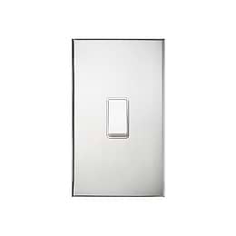 Nickel 1 Gang 45A Double Pole Switch - Large with White Insert  - The Palaces Collection