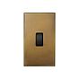 Aged Brass 1 Gang 45A Double Pole Switch - Large with Black Insert  - The Palaces Collection