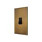 Aged Brass 1 Gang 45A Double Pole Switch - Large with Black Insert  - The Palaces Collection