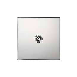 Nickel 1 Gang Coaxial TV Aerial Socket with White Insert  - The Palaces Collection