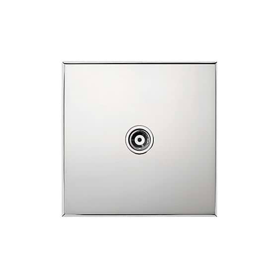 Nickel 1 Gang Coaxial TV Aerial Socket with White Insert - The Palaces Collection