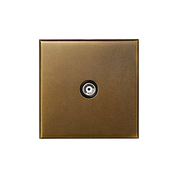 Aged Brass 1 Gang Coaxial TV Aerial Socket with Black Insert  - The Palaces Collection