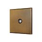 Aged Brass 1 Gang Coaxial TV Aerial Socket with Black Insert  - The Palaces Collection