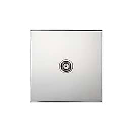 Nickel 1 Gang Satellite Socket with White Insert  - The Palaces Collection