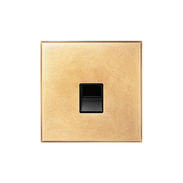 Natural Brass 1 Gang BT Master Telephone Socket with Black Insert  - The Palaces Collection