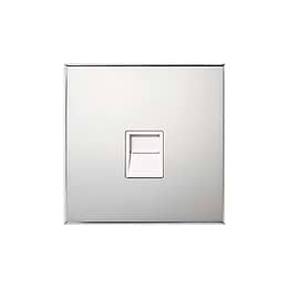 Nickel 1 Gang BT Master Telephone Socket with White Insert  - The Palaces Collection