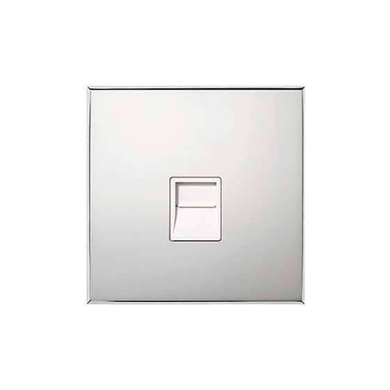 Nickel 1 Gang BT Master Telephone Socket with White Insert - The Palaces Collection