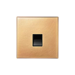 Natural Brass 1 Gang BT Secondary Telephone Socket with Black Insert  - The Palaces Collection