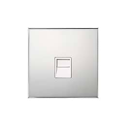 Nickel 1 Gang BT Secondary Telephone Socket with White Insert  - The Palaces Collection