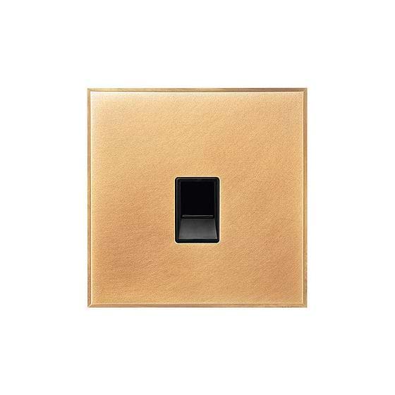 Natural Brass 1 Gang CAT5/CAT6 RJ45 Ethernet Data Socket with Black Insert  - The Palaces Collection