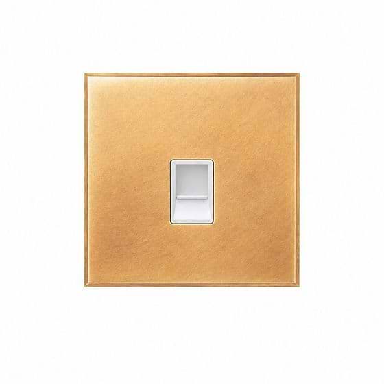 Natural Brass 1 Gang CAT5/CAT6 RJ45 Ethernet Data Socket with White Insert - The Palaces Collection