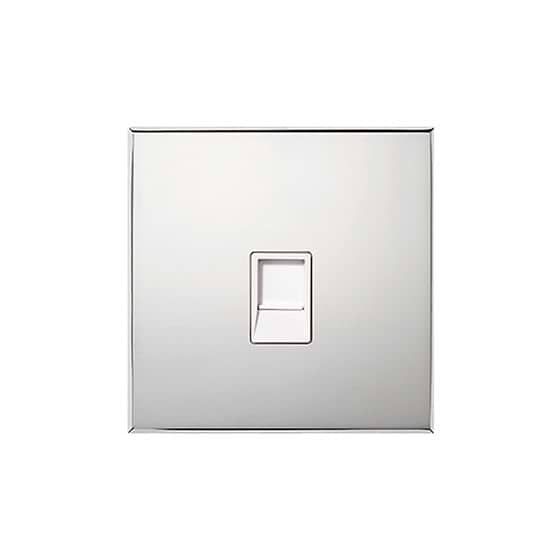 Nickel 1 Gang CAT5/CAT6 RJ45 Ethernet Data Socket with White Insert - The Palaces Collection