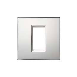 Nickel 1 x25mm EM Euro Module Wall Plate with White Insert - The Palaces Collection