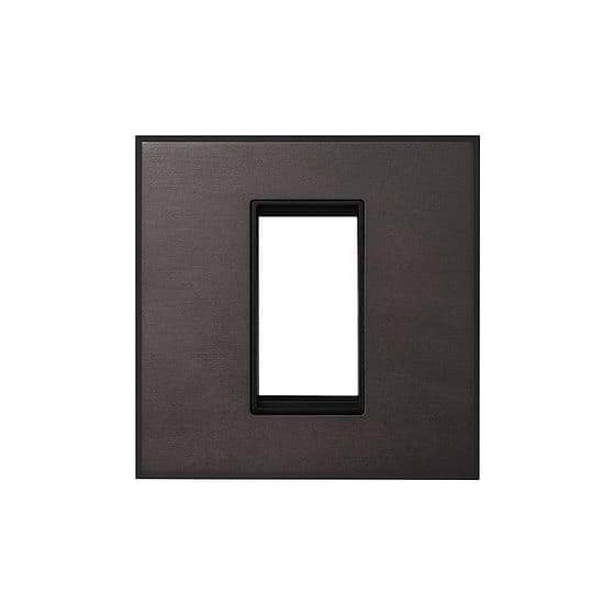 Heritage Bronze 1 x25mm EM Euro Module Wall Plate with Black Insert  - The Palaces Collection