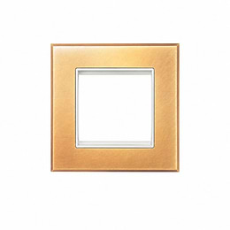 Natural Brass 2 x25mm EM Euro Module Wall Plate with White Insert - The Palaces Collection