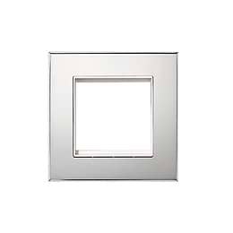 Nickel 2 x25mm EM Euro Module Wall Plate with White Insert - The Palaces Collection