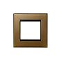 Aged Brass 2 x25mm EM Euro Module Wall Plate with Black Insert  - The Palaces Collection