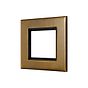Aged Brass 2 x25mm EM Euro Module Wall Plate with Black Insert  - The Palaces Collection