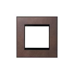 Heritage Bronze 2 x25mm EM Euro Module Wall Plate with Black Insert  - The Palaces Collection