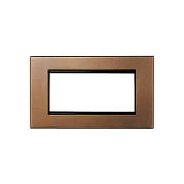 Aged Brass 4 x25mm EM Euro Module Wall Plate with Black Insert  - The Palaces Collection